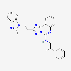 molecular formula C28H27N7 B2781198 2-[2-(2-methyl-1H-benzimidazol-1-yl)ethyl]-N-(2-phenylpropyl)[1,2,4]triazolo[1,5-c]quinazolin-5-amine CAS No. 902947-30-2