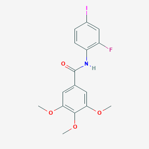 molecular formula C16H15FINO4 B278120 N-(2-fluoro-4-iodophenyl)-3,4,5-trimethoxybenzamide 