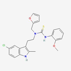 molecular formula C24H24ClN3O2S B2781229 1-(2-(5-氯-2-甲基-1H-吲哚-3-基)乙基)-1-(呋喃-2-基甲基)-3-(2-甲氧基苯基)硫脲 CAS No. 851971-23-8