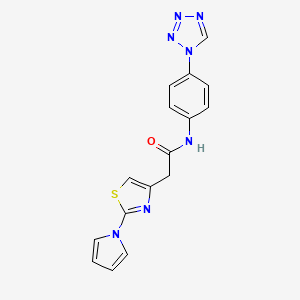 2-(2-(1H-pyrrol-1-yl)thiazol-4-yl)-N-(4-(1H-tetrazol-1-yl)phenyl)acetamide