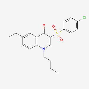 1-butyl-3-((4-chlorophenyl)sulfonyl)-6-ethylquinolin-4(1H)-one