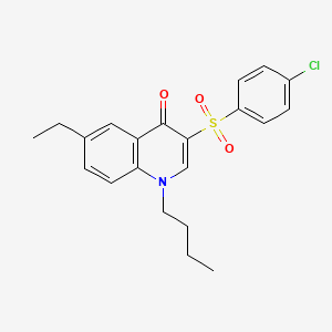 molecular formula C21H22ClNO3S B2781239 1-butyl-3-(4-chlorobenzenesulfonyl)-6-ethyl-1,4-dihydroquinolin-4-one CAS No. 899217-57-3