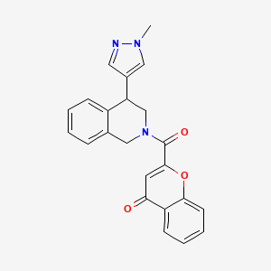 molecular formula C23H19N3O3 B2781250 2-(4-(1-methyl-1H-pyrazol-4-yl)-1,2,3,4-tetrahydroisoquinoline-2-carbonyl)-4H-chromen-4-one CAS No. 2034422-29-0