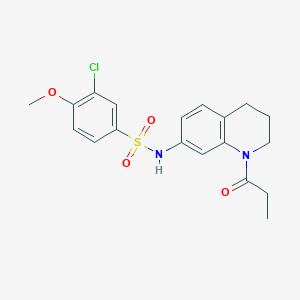molecular formula C19H21ClN2O4S B2781251 3-氯-4-甲氧基-N-(1-丙酰基-1,2,3,4-四氢喹啉-7-基)苯磺酰胺 CAS No. 946349-63-9