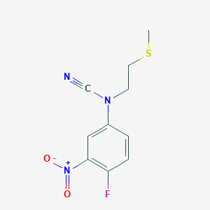 molecular formula C10H10FN3O2S B2781252 (4-Fluoro-3-nitrophenyl)-(2-methylsulfanylethyl)cyanamide CAS No. 1607314-16-8