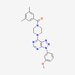 molecular formula C24H25N7O2 B2781254 (3,5-二甲基苯基)(4-(3-(3-甲氧基苯基)-3H-[1,2,3]三唑[4,5-d]嘧啶-7-基)哌嗪-1-基)甲酮 CAS No. 920414-67-1