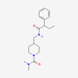 molecular formula C19H29N3O2 B2781263 N,N-二甲基-4-((2-苯基丁酰胺)甲基)哌嗪-1-羧酰胺 CAS No. 2034283-03-7