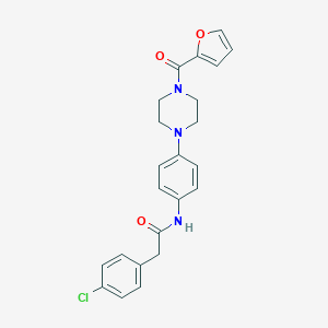 molecular formula C23H22ClN3O3 B278127 2-(4-氯苯基)-N-{4-[4-(2-呋喃甲酰)-1-哌嗪基]苯基}乙酰胺 