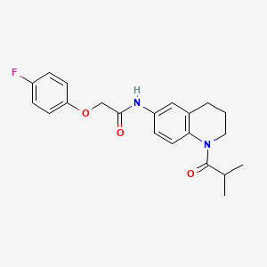 molecular formula C21H23FN2O3 B2781275 2-(4-fluorophenoxy)-N-(1-isobutyryl-1,2,3,4-tetrahydroquinolin-6-yl)acetamide CAS No. 946245-99-4