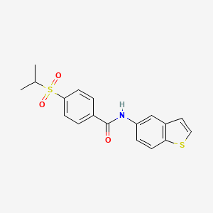 molecular formula C18H17NO3S2 B2781279 N-(1-benzothiophen-5-yl)-4-(propane-2-sulfonyl)benzamide CAS No. 941993-24-4