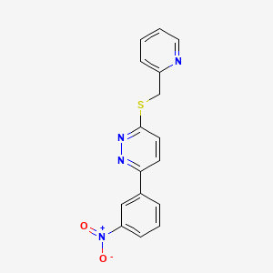 3-(3-Nitrophenyl)-6-((pyridin-2-ylmethyl)thio)pyridazine