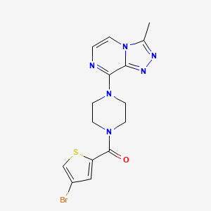 molecular formula C15H15BrN6OS B2781282 (4-Bromothiophen-2-yl)(4-(3-methyl-[1,2,4]triazolo[4,3-a]pyrazin-8-yl)piperazin-1-yl)methanone CAS No. 2034467-07-5