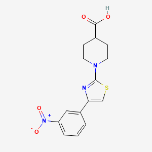 1-[4-(3-nitrophenyl)-1,3-thiazol-2-yl]piperidine-4-carboxylic Acid