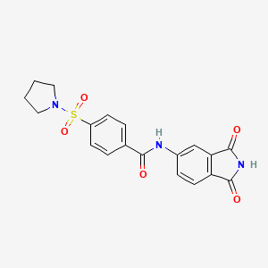 molecular formula C19H17N3O5S B2781287 N-(1,3-dioxoisoindol-5-yl)-4-pyrrolidin-1-ylsulfonylbenzamide CAS No. 683235-28-1