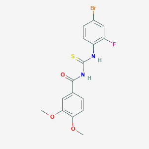 N-[(4-bromo-2-fluorophenyl)carbamothioyl]-3,4-dimethoxybenzamide