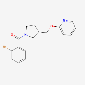 molecular formula C17H17BrN2O2 B2781295 (2-Bromophenyl)-[3-(pyridin-2-yloxymethyl)pyrrolidin-1-yl]methanone CAS No. 2415628-32-7