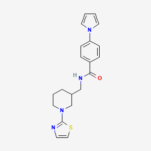 molecular formula C20H22N4OS B2781311 4-(1H-pyrrol-1-yl)-N-((1-(thiazol-2-yl)piperidin-3-yl)methyl)benzamide CAS No. 1798461-95-6