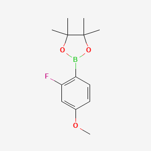 molecular formula C13H18BFO3 B2781312 2-(2-Fluoro-4-methoxyphenyl)-4,4,5,5-tetramethyl-1,3,2-dioxaborolane CAS No. 628692-21-7