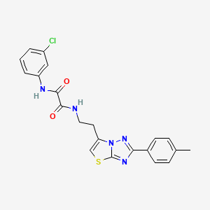 molecular formula C21H18ClN5O2S B2781318 N1-(3-chlorophenyl)-N2-(2-(2-(p-tolyl)thiazolo[3,2-b][1,2,4]triazol-6-yl)ethyl)oxalamide CAS No. 894030-58-1