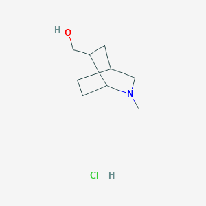 molecular formula C9H18ClNO B2781343 {2-Methyl-2-azabicyclo[2.2.2]octan-6-yl}methanol hydrochloride CAS No. 1955554-74-1