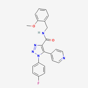 molecular formula C22H18FN5O2 B2781361 5-[(mesitylsulfonyl)amino]-N-(2-methoxyethyl)-2-piperazin-1-ylnicotinamide CAS No. 1207013-47-5
