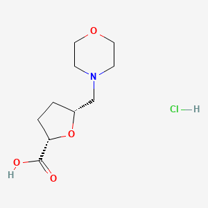 molecular formula C10H18ClNO4 B2781369 (2S,5R)-5-(Morpholin-4-ylmethyl)oxolane-2-carboxylic acid;hydrochloride CAS No. 2126143-79-9