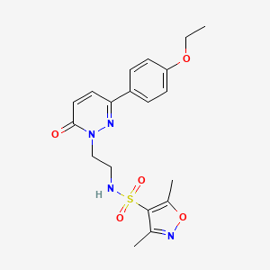 molecular formula C19H22N4O5S B2781372 N-(2-(3-(4-ethoxyphenyl)-6-oxopyridazin-1(6H)-yl)ethyl)-3,5-dimethylisoxazole-4-sulfonamide CAS No. 1219912-52-3