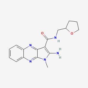 molecular formula C17H19N5O2 B2781375 2-amino-1-methyl-N-((tetrahydrofuran-2-yl)methyl)-1H-pyrrolo[2,3-b]quinoxaline-3-carboxamide CAS No. 881474-16-4