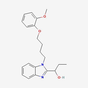 molecular formula C21H26N2O3 B2781381 1-{1-[4-(2-methoxyphenoxy)butyl]-1H-benzimidazol-2-yl}propan-1-ol CAS No. 887348-95-0