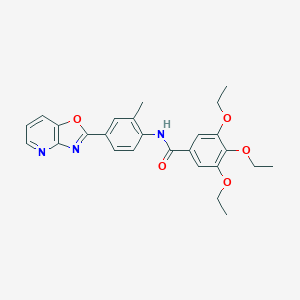 molecular formula C26H27N3O5 B278139 3,4,5-triethoxy-N-(2-methyl-4-[1,3]oxazolo[4,5-b]pyridin-2-ylphenyl)benzamide 