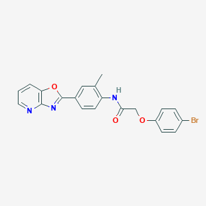 molecular formula C21H16BrN3O3 B278140 2-(4-bromophenoxy)-N-(2-methyl-4-[1,3]oxazolo[4,5-b]pyridin-2-ylphenyl)acetamide 