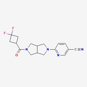 molecular formula C17H18F2N4O B2781412 6-[5-(3,3-difluorocyclobutanecarbonyl)-octahydropyrrolo[3,4-c]pyrrol-2-yl]pyridine-3-carbonitrile CAS No. 2415565-98-7