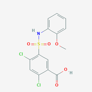 molecular formula C14H11Cl2NO5S B2781419 2,4-dichloro-5-[(2-methoxyphenyl)sulfamoyl]benzoic Acid CAS No. 351898-80-1