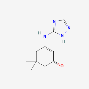 molecular formula C10H14N4O B2781426 5,5-dimethyl-3-(1H-1,2,4-triazol-5-ylamino)cyclohex-2-en-1-one CAS No. 696657-58-6