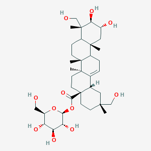molecular formula C36H58O11 B2781449 [(2S,3R,4S,5S,6R)-3,4,5-Trihydroxy-6-(hydroxymethyl)oxan-2-yl] (2R,4aR,6aS,6bR,9R,10R,11R,12aR,14bS)-10,11-dihydroxy-2,9-bis(hydroxymethyl)-2,6a,6b,9,12a-pentamethyl-1,3,4,5,6,6a,7,8,8a,10,11,12,13,14b-tetradecahydropicene-4a-carboxylate CAS No. 267001-54-7