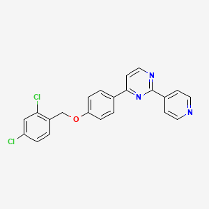 molecular formula C22H15Cl2N3O B2781451 4-{4-[(2,4-Dichlorobenzyl)oxy]phenyl}-2-(4-pyridinyl)pyrimidine CAS No. 478039-29-1