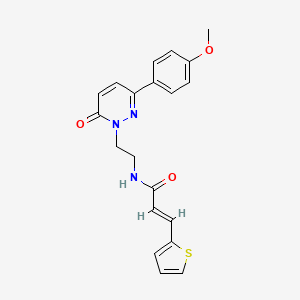 molecular formula C20H19N3O3S B2781460 (E)-N-(2-(3-(4-methoxyphenyl)-6-oxopyridazin-1(6H)-yl)ethyl)-3-(thiophen-2-yl)acrylamide CAS No. 1219915-25-9
