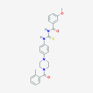 3-methoxy-N-[(4-{4-[(2-methylphenyl)carbonyl]piperazin-1-yl}phenyl)carbamothioyl]benzamide