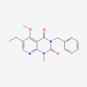 molecular formula C18H19N3O3 B2781475 3-benzyl-6-ethyl-5-methoxy-1-methylpyrido[2,3-d]pyrimidine-2,4(1H,3H)-dione CAS No. 921467-50-7