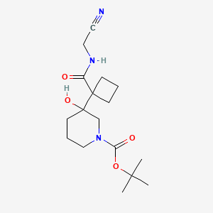 molecular formula C17H27N3O4 B2781478 Tert-butyl 3-[1-(cyanomethylcarbamoyl)cyclobutyl]-3-hydroxypiperidine-1-carboxylate CAS No. 2249460-78-2