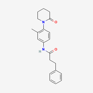 molecular formula C21H24N2O2 B2781503 N-(3-methyl-4-(2-oxopiperidin-1-yl)phenyl)-3-phenylpropanamide CAS No. 941872-62-4