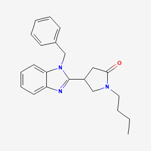 molecular formula C22H25N3O B2781512 1-Butyl-4-[1-benzylbenzimidazol-2-yl]pyrrolidin-2-one CAS No. 1147232-75-4