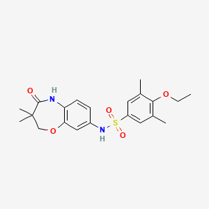 molecular formula C21H26N2O5S B2781518 N-(3,3-dimethyl-4-oxo-2,3,4,5-tetrahydrobenzo[b][1,4]oxazepin-8-yl)-4-ethoxy-3,5-dimethylbenzenesulfonamide CAS No. 922022-02-4