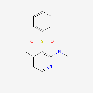 molecular formula C15H18N2O2S B2781528 N,N,4,6-tetramethyl-3-(phenylsulfonyl)-2-pyridinamine CAS No. 339017-05-9