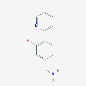 molecular formula C12H11FN2 B2781532 (3-氟-4-吡啶-2-基苯基)甲胺 CAS No. 1510479-35-2