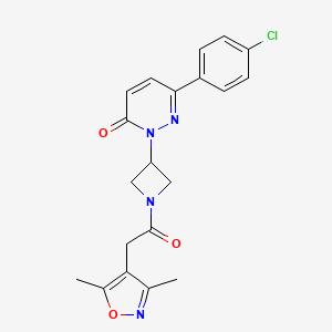 6-(4-Chlorophenyl)-2-[1-[2-(3,5-dimethyl-1,2-oxazol-4-yl)acetyl]azetidin-3-yl]pyridazin-3-one