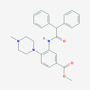 molecular formula C27H29N3O3 B278156 Methyl 3-[(diphenylacetyl)amino]-4-(4-methyl-1-piperazinyl)benzoate 