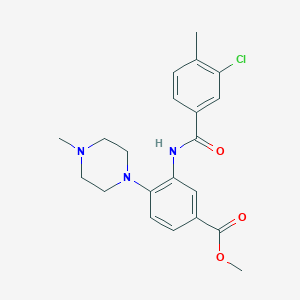molecular formula C21H24ClN3O3 B278159 Methyl 3-[(3-chloro-4-methylbenzoyl)amino]-4-(4-methylpiperazin-1-yl)benzoate 