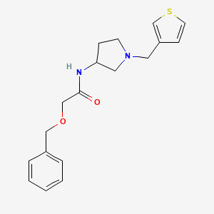 molecular formula C18H22N2O2S B2781635 2-(benzyloxy)-N-{1-[(thiophen-3-yl)methyl]pyrrolidin-3-yl}acetamide CAS No. 2097932-53-9