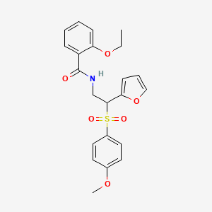 molecular formula C22H23NO6S B2781638 2-乙氧基-N-{2-(2-呋喃基)-2-[(4-甲氧苯基)磺酰]乙基}苯甲酰胺 CAS No. 946349-05-9